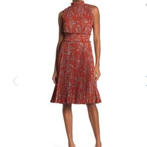 🆕️💥Classic Smock Neck Pleated Midi Dress